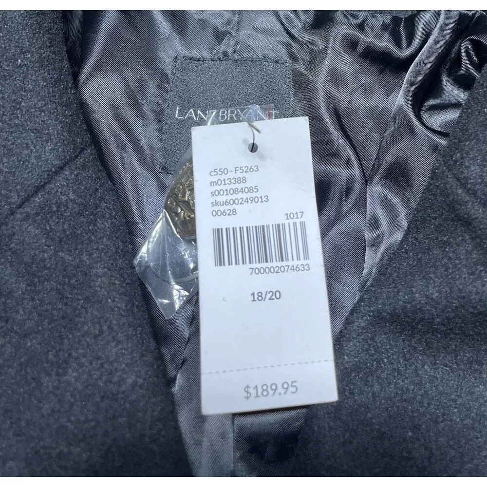NWT Lane Bryant Wool Black Pea Coat - Women Size 18 / 20 - Picture 3 of 16